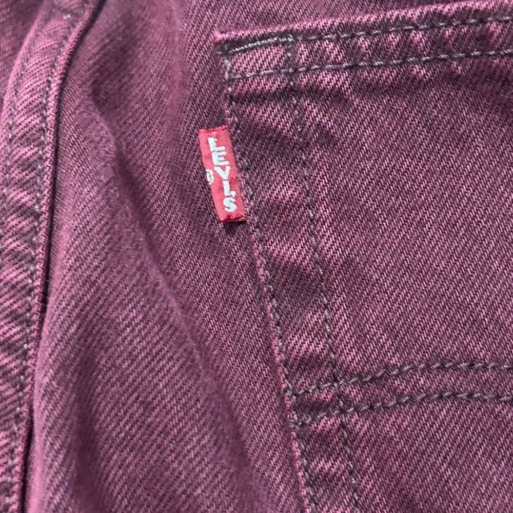 Levi's 501 Mens Jeans 32x30 Burgundy Denim  A1959-0049 Used 90's style